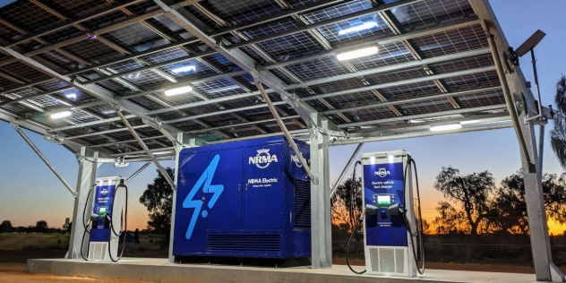 NRMA's Australia-first off-grid charger at Erldunda south of Alice Springs 